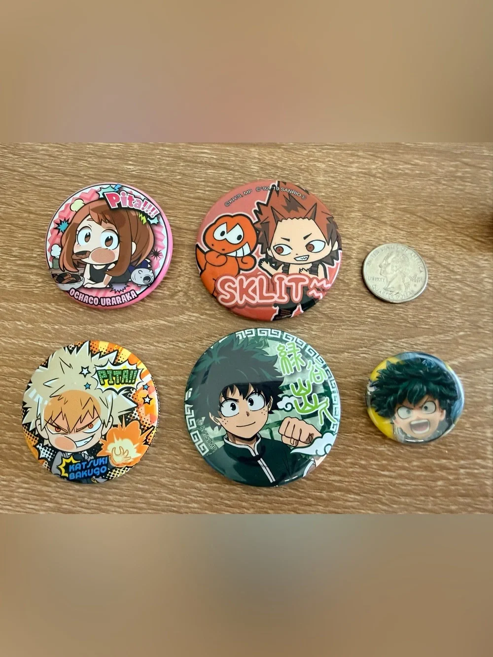 My Hero Academia Midoriya Izuku, Pita , Eijiro Kirishima Character Pin Badges